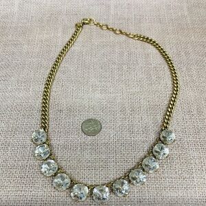 J Crew Gold Clear Crystal Necklace
